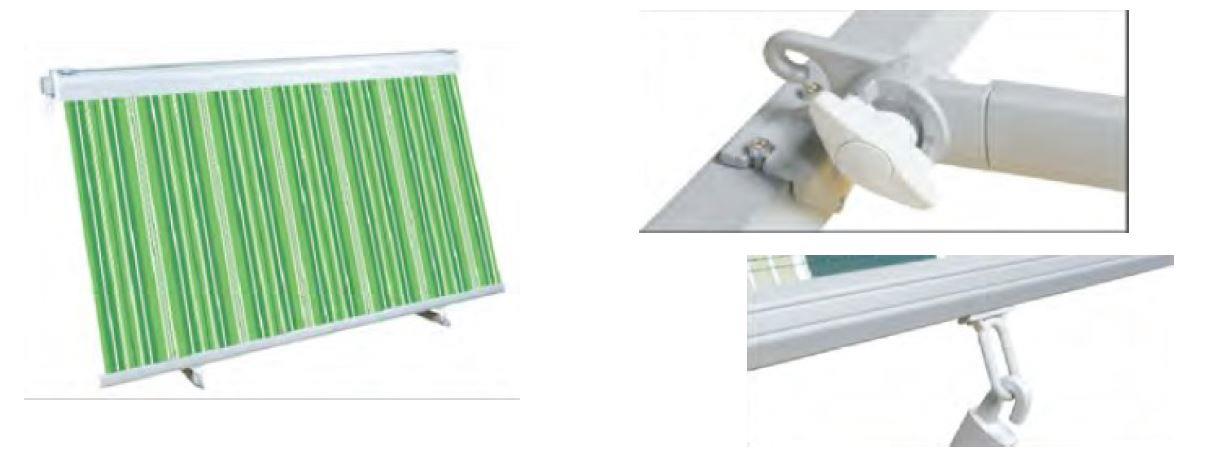 Tenda da Sole Avvolgibile Manuale 200x250 cm in Alluminio e Poliestere Beverly Beige