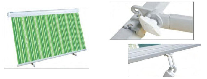 Tenda da Sole Avvolgibile Manuale 200x250 cm in Alluminio e Poliestere Beverly Beige