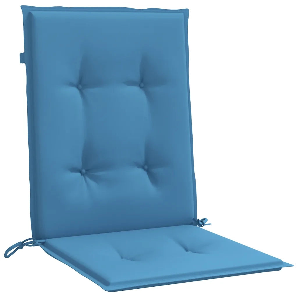 Cuscini Sedia Schiena Bassa 2 pz Blu MÃ©lange 100x50x4 Tessuto