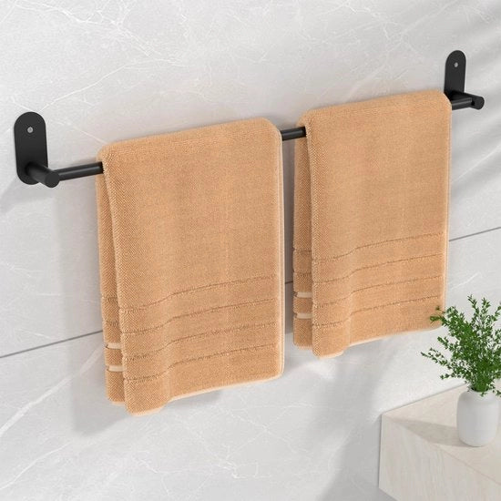 Sostegno asciugamano bagno senza foratura nero 76 cm, Sostegno asciugamano bagno in acciaio inossidabile Sostegno asciugamano bagno, Decorazione moderna per bagno asciugamano Sostegno asciugamano bagno autoadesivo