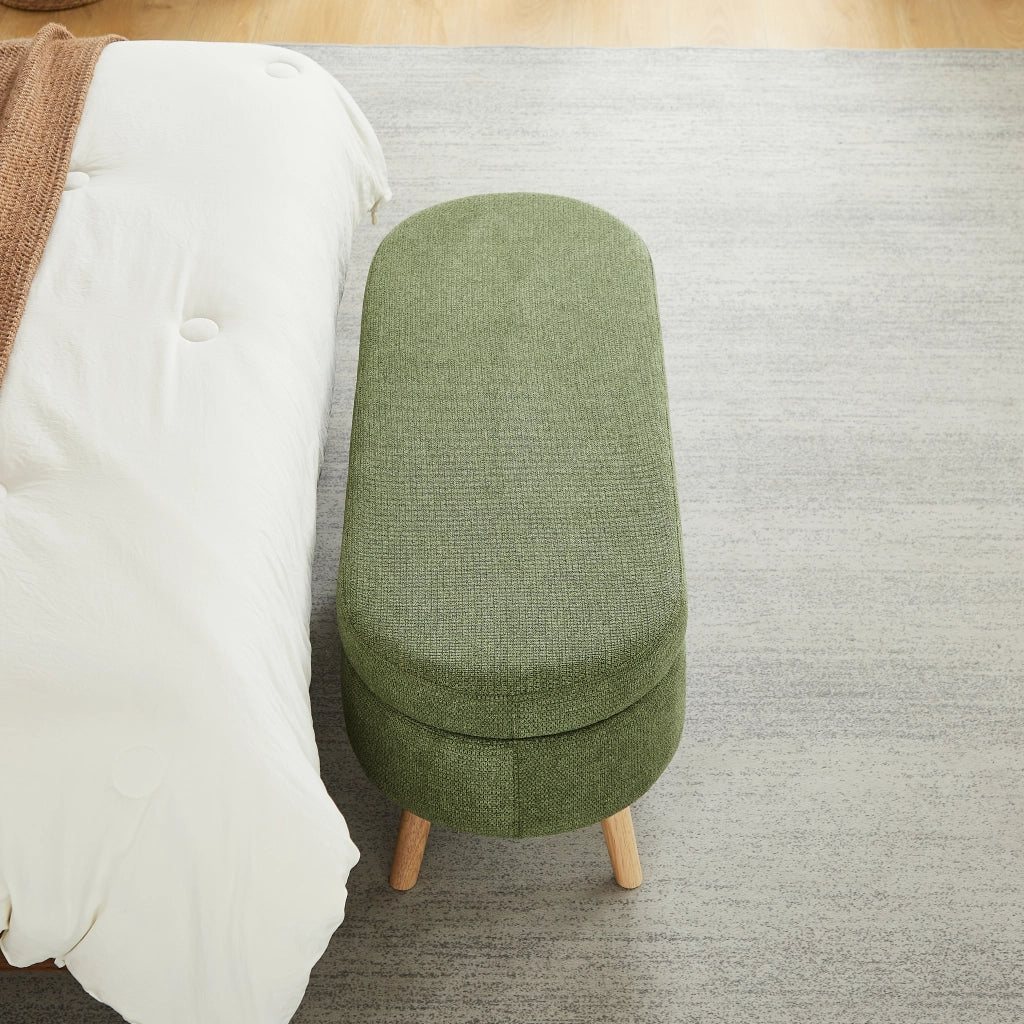 PANCA Contenitore 110 cm in Chenille Verde