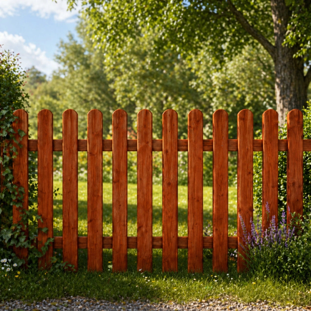 Recinzione In Legno Di Pino Per Giardino E Orto Staccionata Decorativa Con Doghe Arrotondate Protezione Perimetrale Outdoor Resistente Alle Intemperie 180 x 100 Cm Legno Scuro