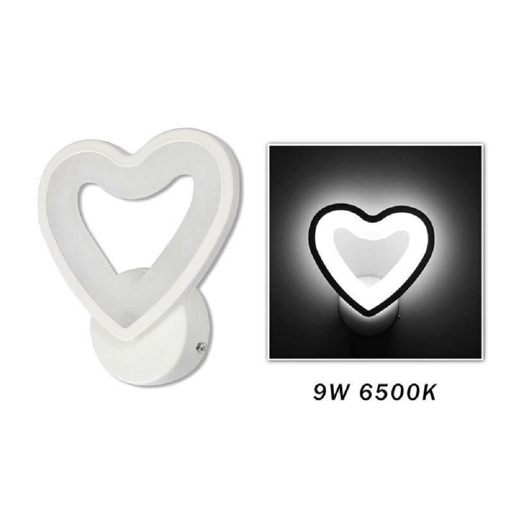 Trade Shop - Applique Led A Cuore 6w Lampada A Parete Lumetto Luce Fredda Calda Naturale E28 -