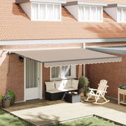 Tessuto per Tenda con Beige 450 × 300 cm Poliestere 3330976