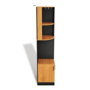 Credenza angolare portabottiglie con portabicchieri e 4 vani per cucina e soggiorno; in MDF; nero; 40 × 40 × 182 cm