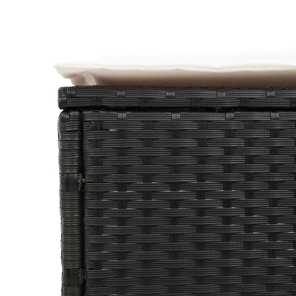 Lettini PrendiLettino sole | Sdraio da giardino | Lettino da sole con Cuscini 2 pz Neri in Polyrattan