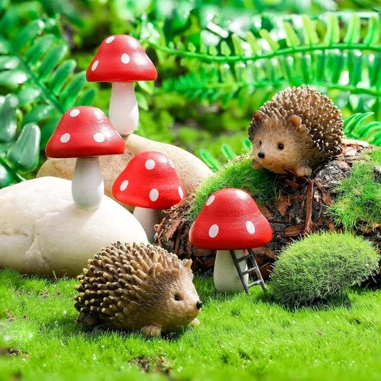 Accessori da giardino in miniatura - Decorazione con cera per le uova e i funghi per bonsai e piante in vaso