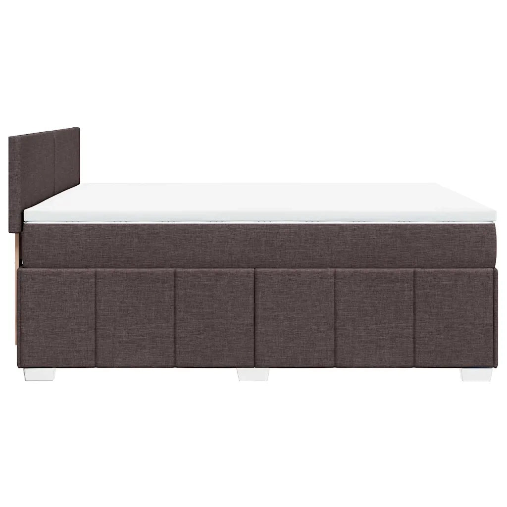 Giroletto a Molle con Materasso Marrone Scuro 140x190cm Tessuto 3289359