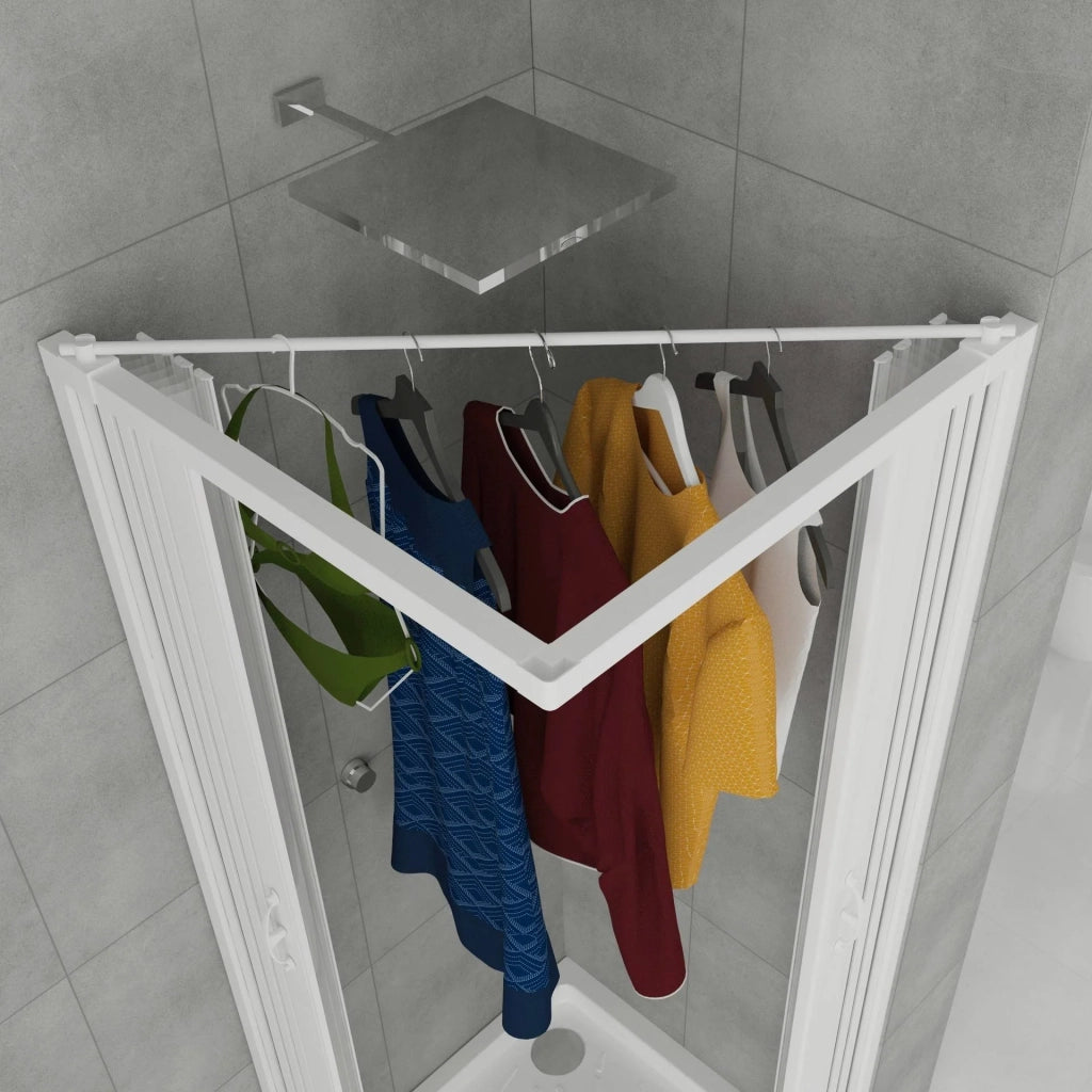 Asta di supporto in pvc per stendipanni per modello box doccia a 2 e 3 lati