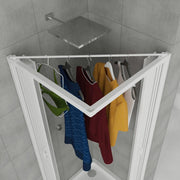 Asta di supporto in pvc per stendipanni per modello box doccia a 2 e 3 lati