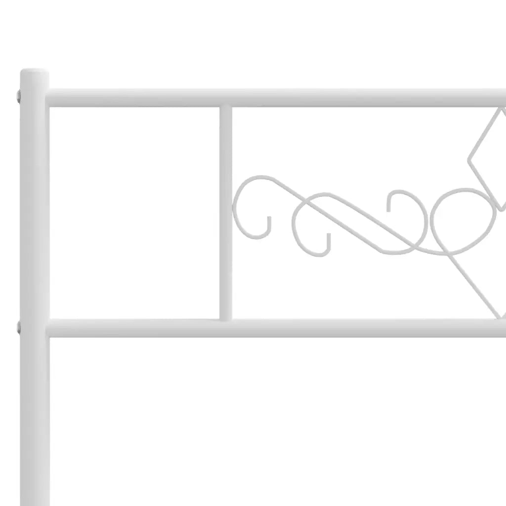 Giroletto con Testiera-Struttura Letto con testiera Metallo Bianco 140x190 cm 836227