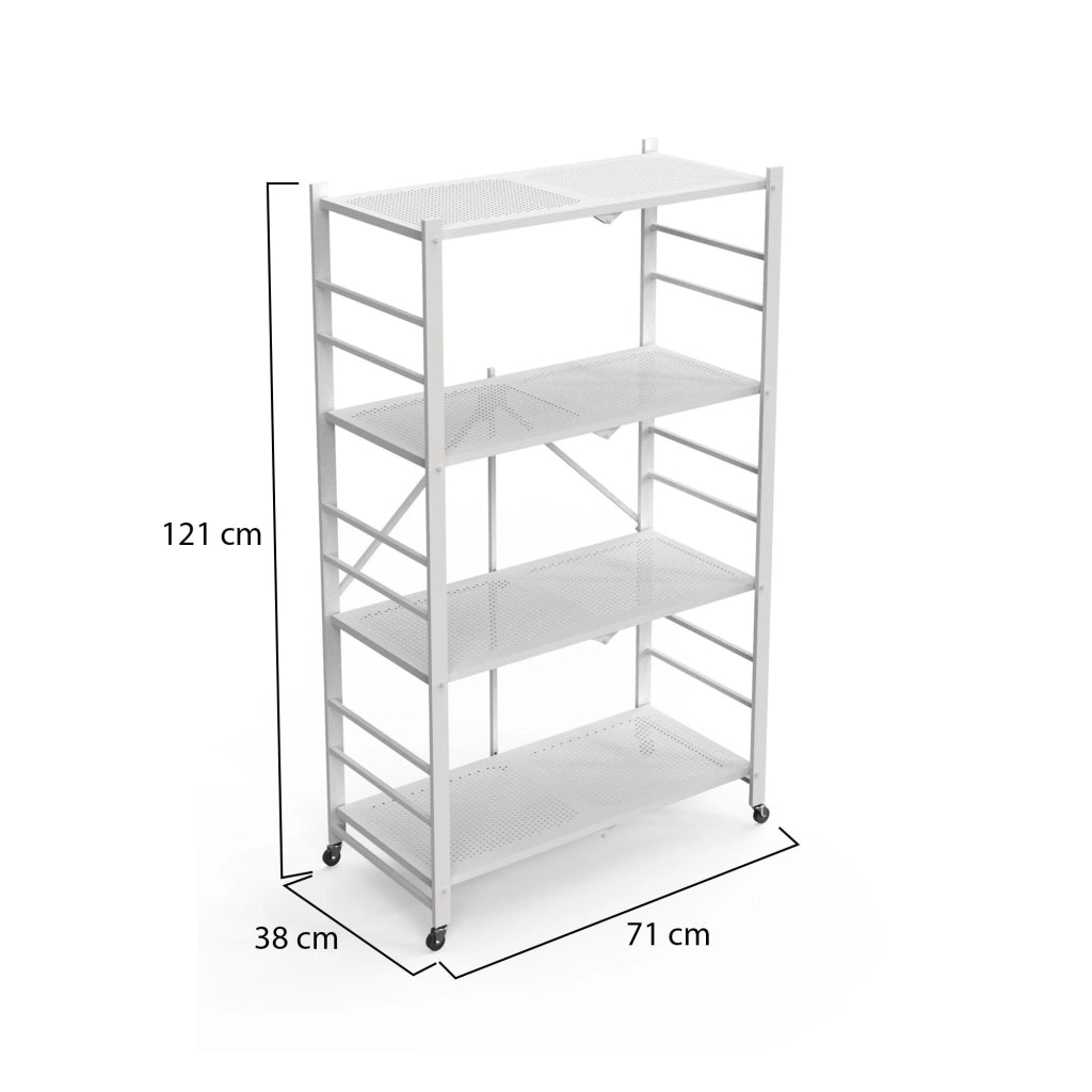 Soprana, Scaffali Ruote, 71x38x121h cm Bianco