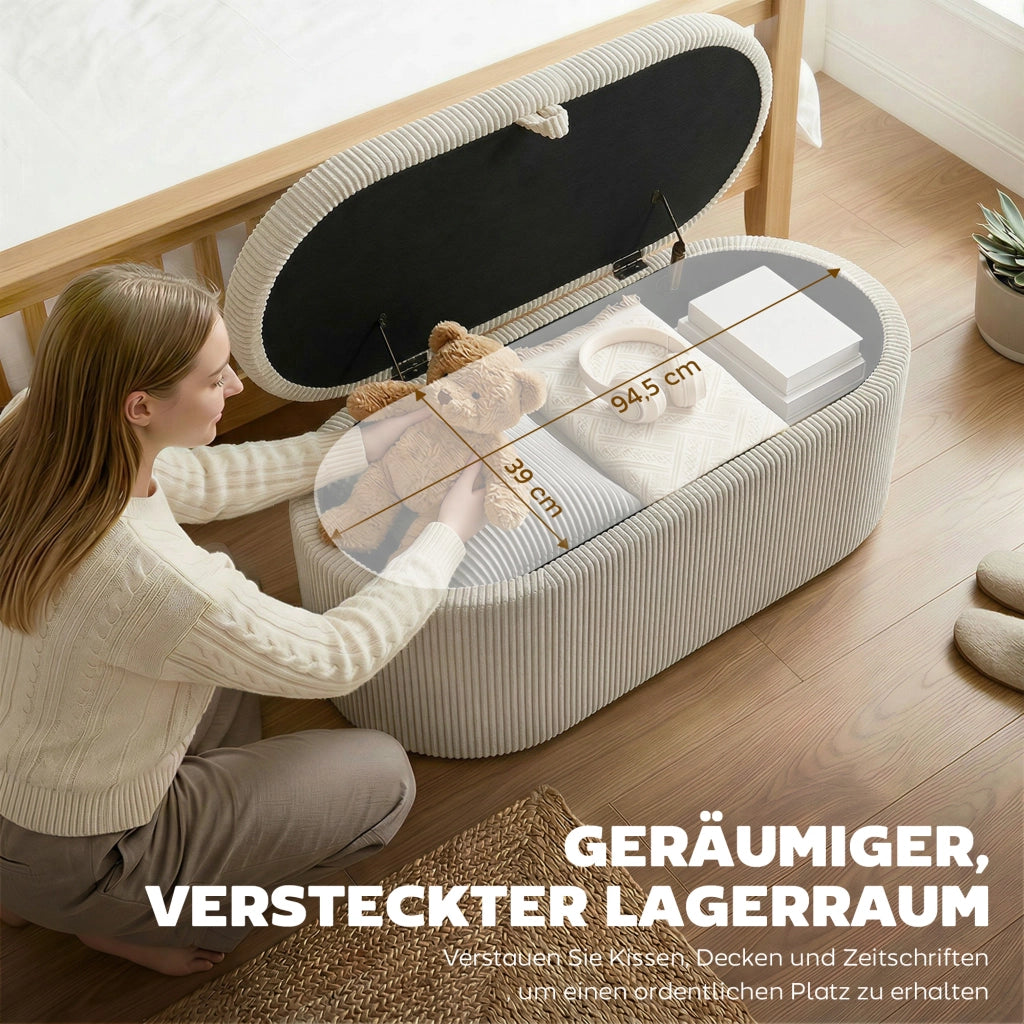 Pouf con contenitore ¨C zephmum ¨C beige 105x51x49 cm