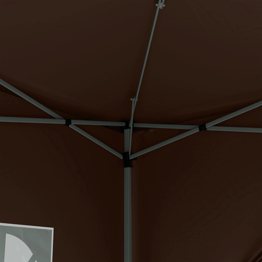 Tenda da giardino pieghevole 3x3 m ¨C zephmum ¨C marrone con 4 pareti laterali