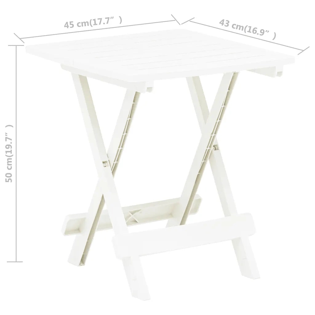 Tavolo da Giardino Pieghevole Bianco 45x43x50 cm in Plastica  cod mxl 34127