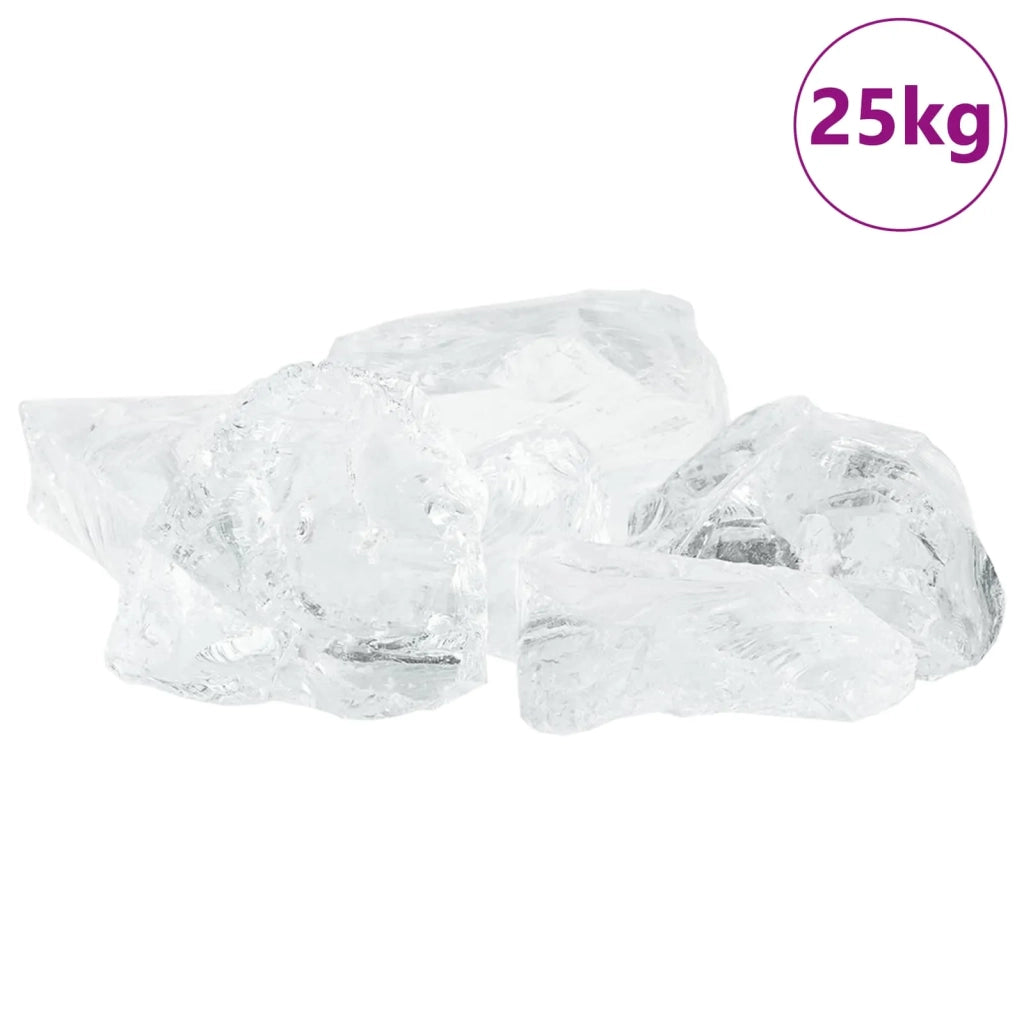 Sassi da Giardino Bianco 12 cm Vetro CFW9086014