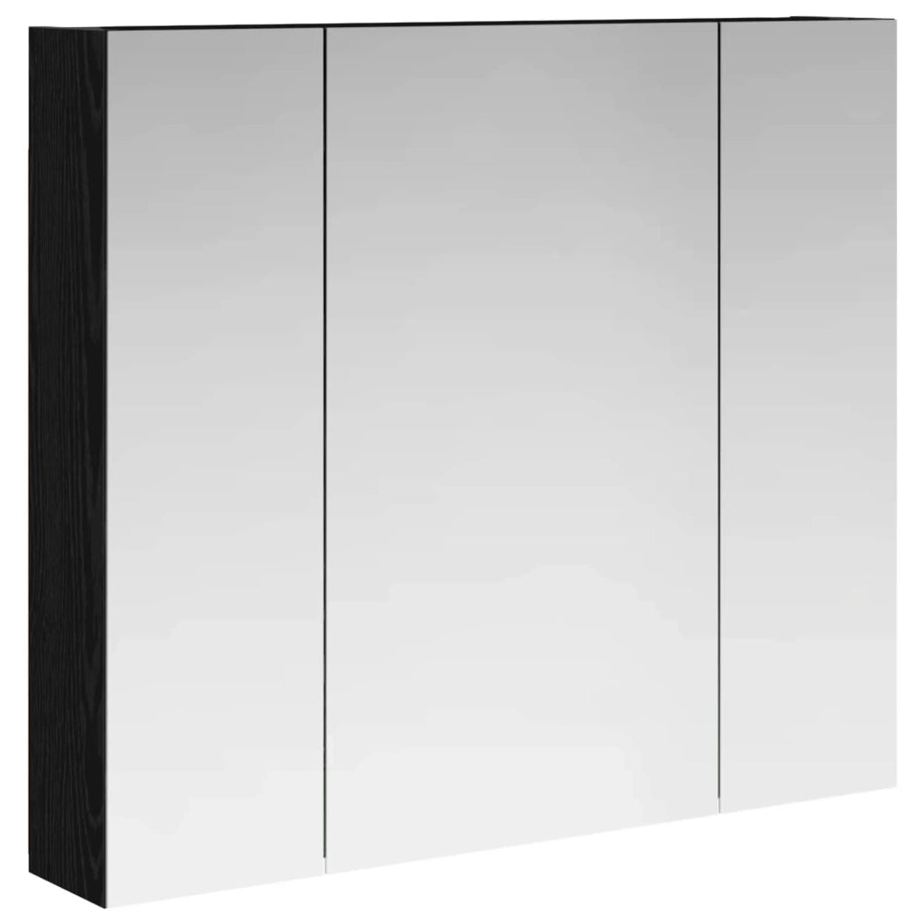 Mobiletto per specchio da bagno Rovere Nero 80 x 14.5 x 70 cm 889104