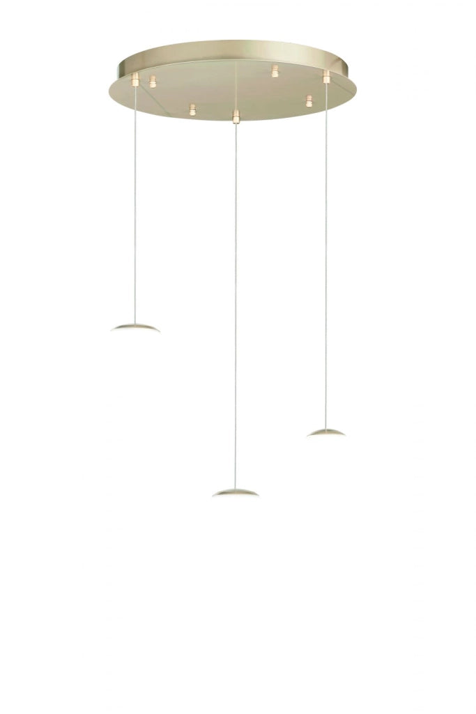 SOSPENSIONE SANTOS 3 LUCI ORO LED 3000K 1590LM 26,5W D.11-14CM SENZA VETRI