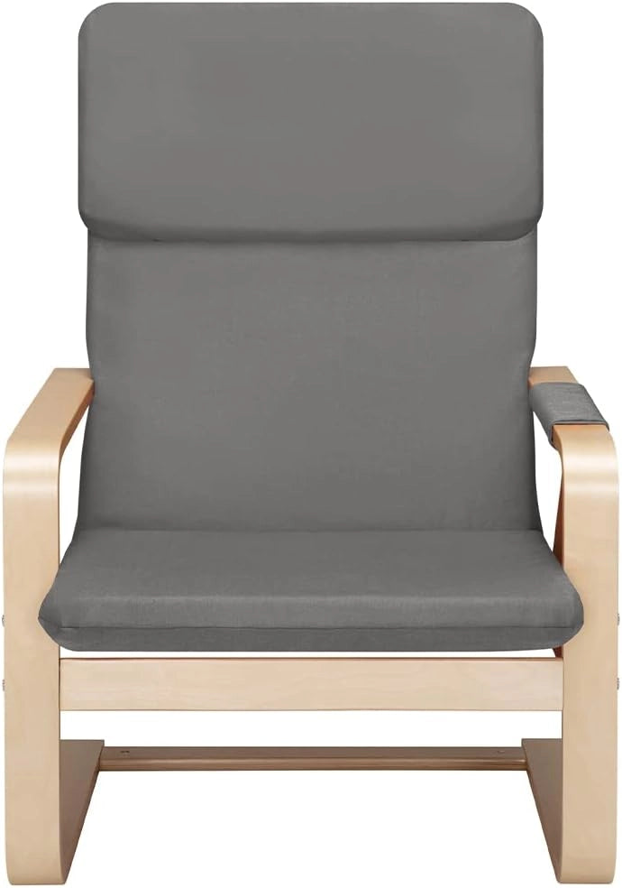 Sedia Poltrona Relax Ergonomica Rivestimento Cotone Grigio Borsa Laterale 2 Scomparti