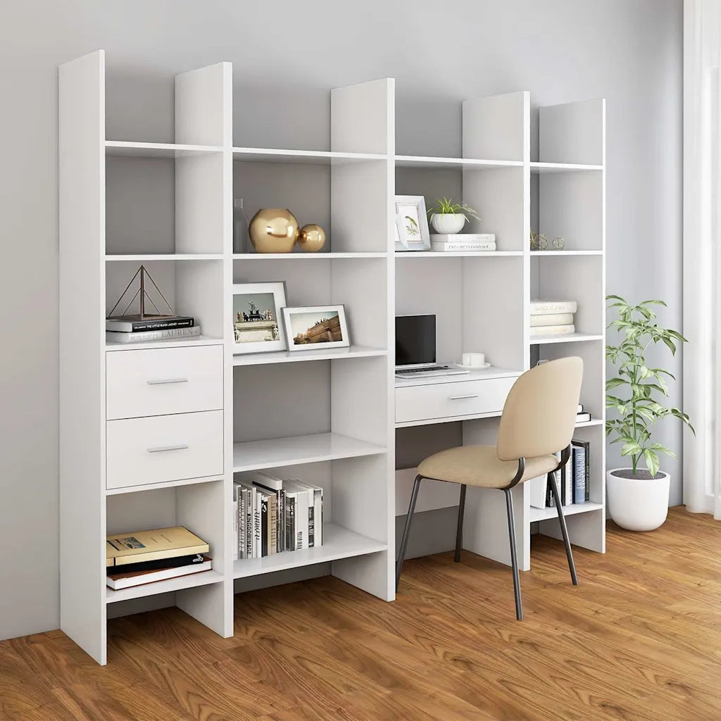 Libreria Bianca 40x35x180 cm in Legno Multistrato 803416