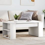 Tavolino da Salotto-Tavolino da soggiorno-Tavolo Bianco 102x55x42 cm in Legno Multistrato 410166