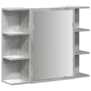 Mobiletto a specchio moderno per bagno 80 x 20,5 x 64 cm ampio spazio contenitivo realizzato in truciolato grigio cemento 02_0050719