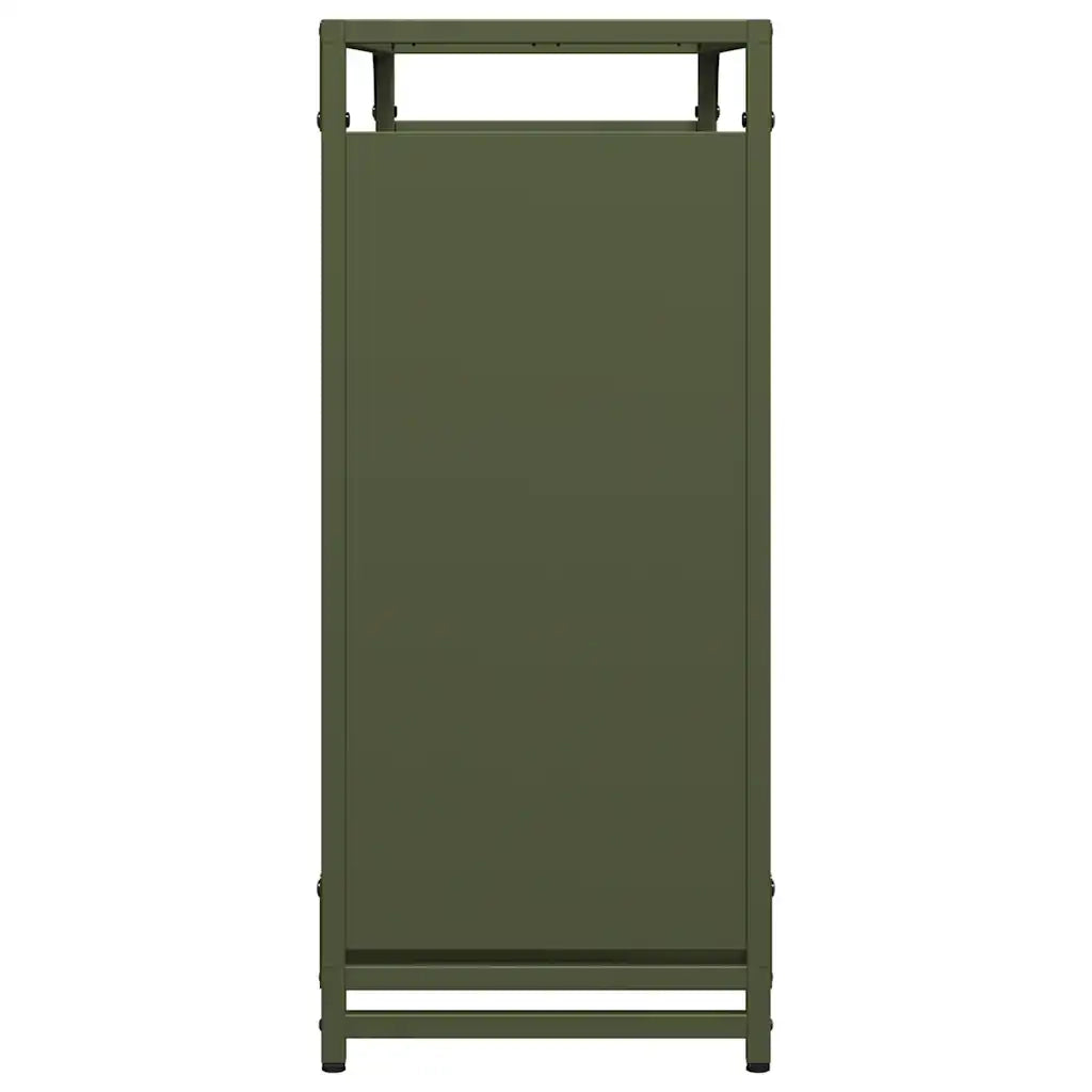 Rastrelliera per Legna da Ardere-Portalegna Verde Oliva 90x28x65 cm