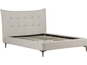 Letto matrimoniale in tessuto imbottito "Aspen" da 140 x 190 cm - Beige
