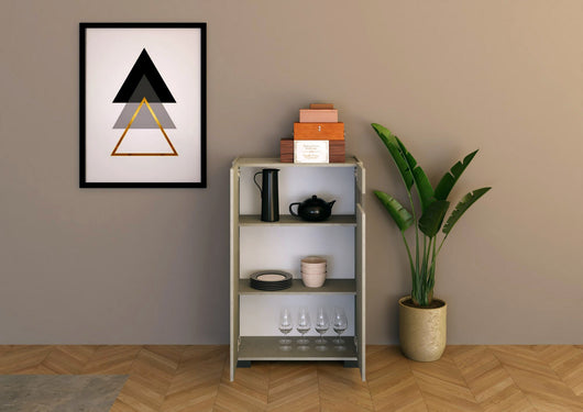 Credenza Alta 2 Ante 70x35x110 cm Riflesso Cashmere