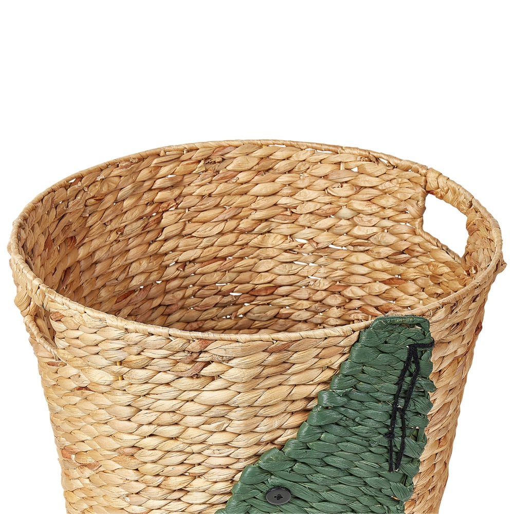 Cesto di vimini a forma di coccodrillo in giacinto d'acqua naturale Cesto per giocattoli intrecciato Accessorio per la camera del bambino