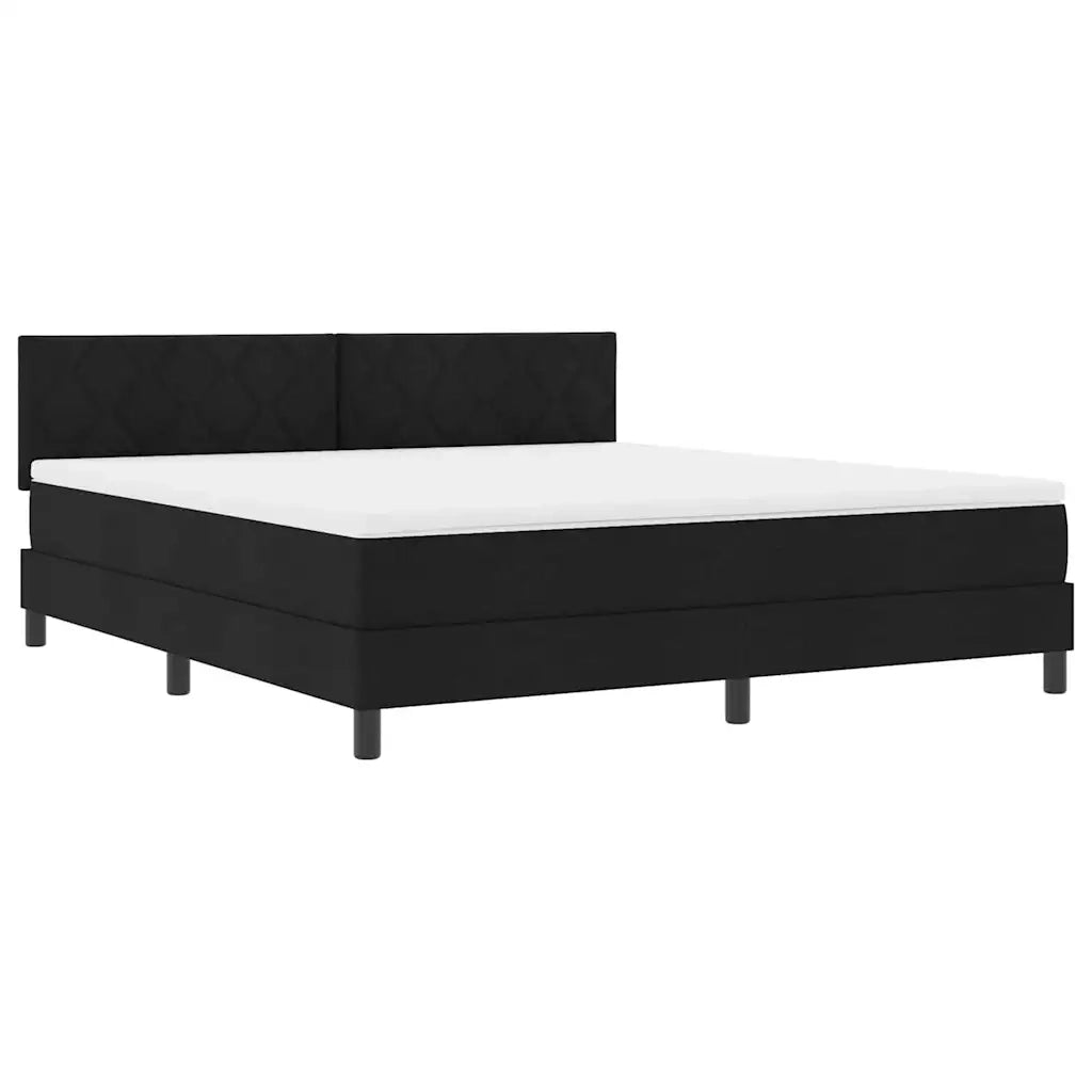Letto a molle con materasso Nero 180 x 200 cm Tessuto 3338785