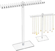 Kit per tenere catenelle con 40 ganci in acrilico, standa per catenelle trasparente, per orecchini, bracciali e anelli, 1 pezzo