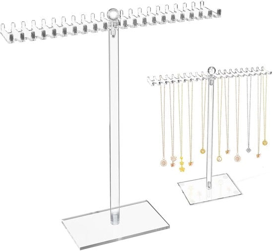 Kit per tenere catenelle con 40 ganci in acrilico, standa per catenelle trasparente, per orecchini, bracciali e anelli, 1 pezzo