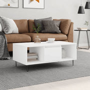 Tavolino da Salotto-Tavolino da soggiorno-Tavolo Bianco 90x50x36,5 cm in Legno Multistrato 463261