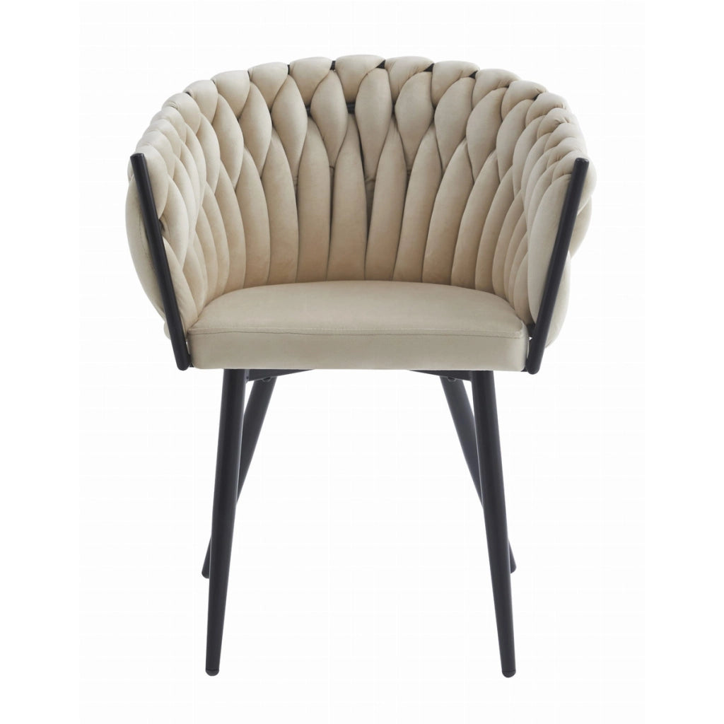 Set di 2 sedie Orion in velluto beige e metallo nero