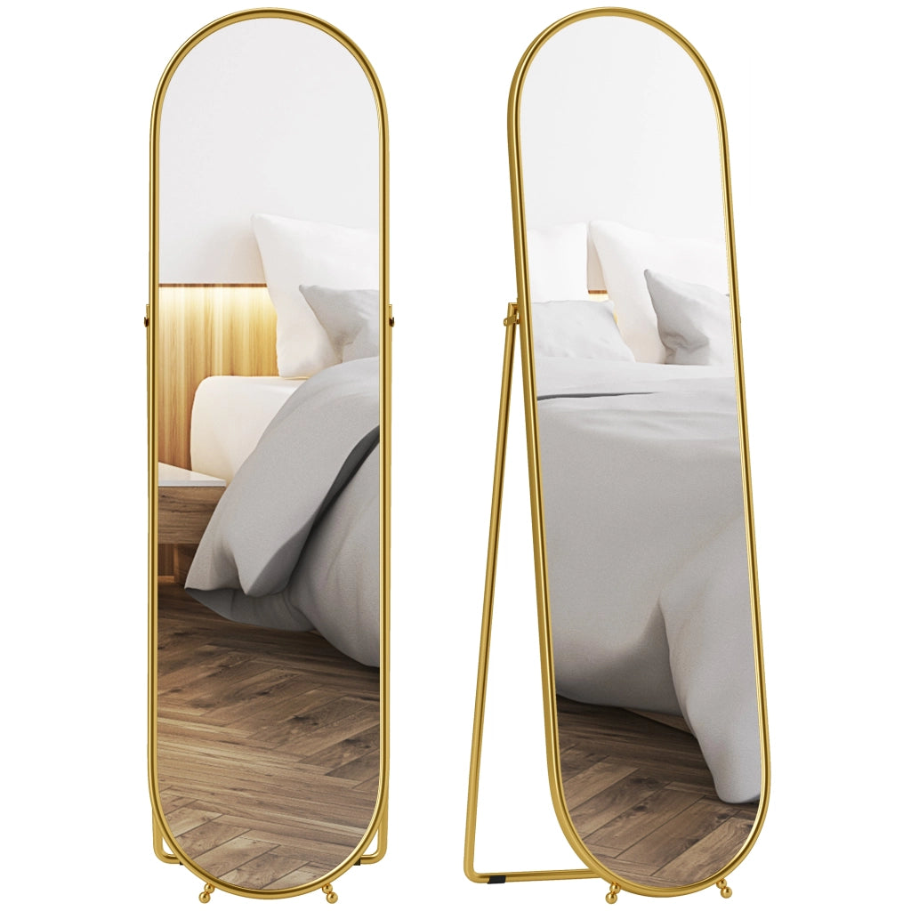 Specchio a Figura Intera da Terra ¨C Xylo ¨C Oro, Vetro e Metallo, 50x180 cm