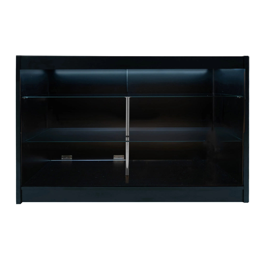 Set Bancone Nero Apollo LED K1500 LM60 con Vetrina Espositiva 3 Ripiani