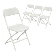 Purity - 	Set da 4 sedie pieghevoli 45x80x43 cm da campeggio salotto cucina richiudibile in resina bianche