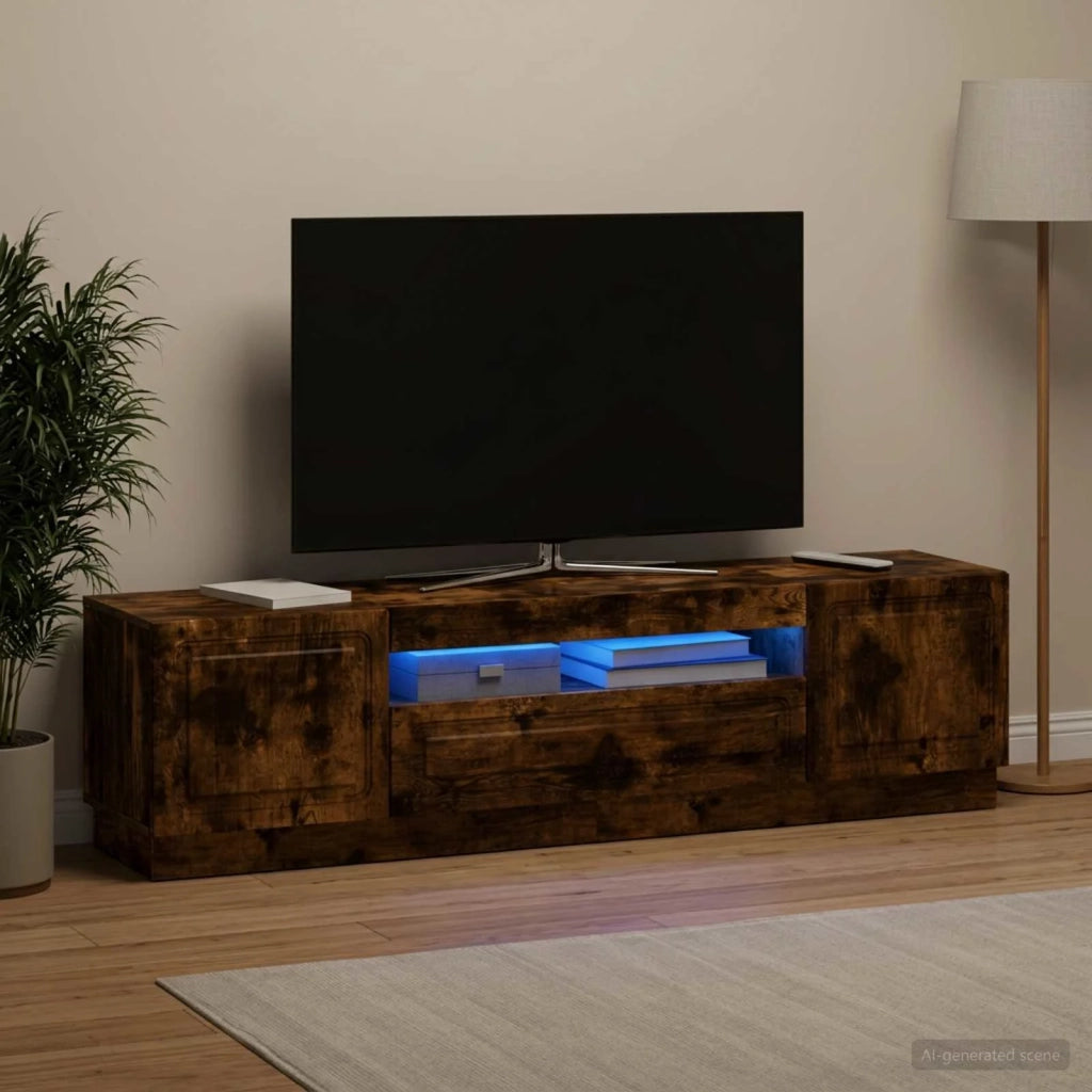 Mobile TV LED Rovere Fumo Legno ingegnerizzato 897790