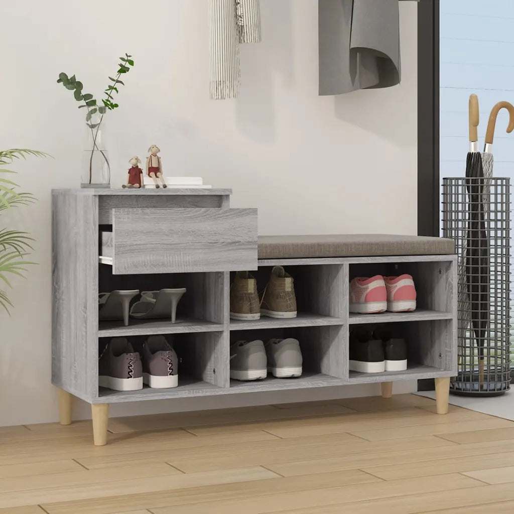 Scarpiera | Mobile per scarpe Grigio Sonoma 102x36x60 cm in Legno Multistrato
