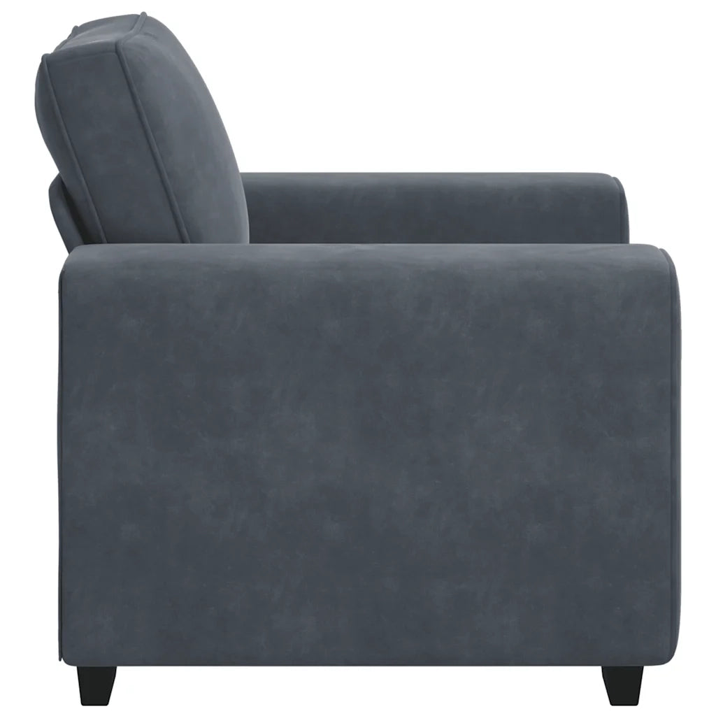 vidaXL Divano Sedia Grigio Scuro 60 cm Velluto