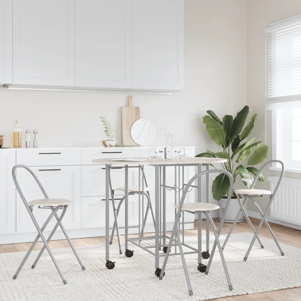 Set Tavolo e Sedie 5 pz Pieghevoli in MDF 243901