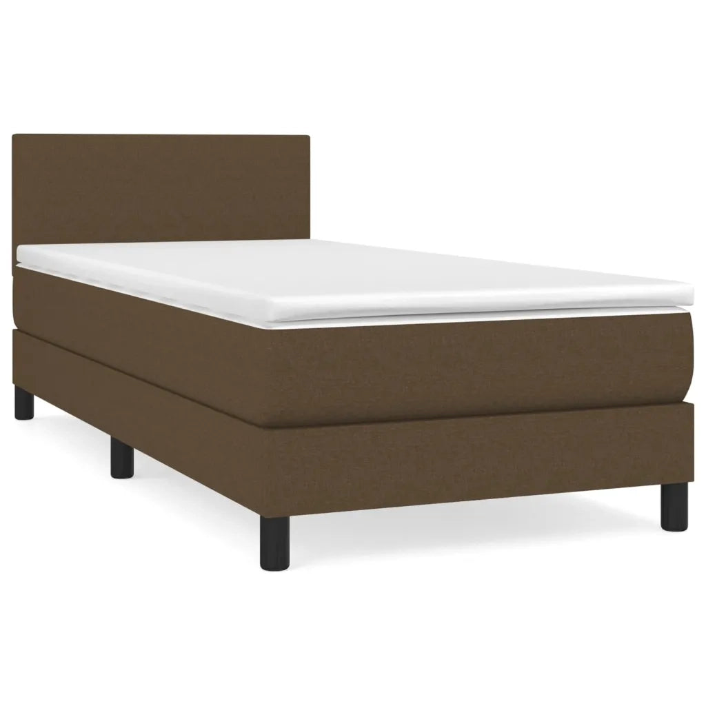 Giroletto a Molle con Materasso Marrone Scuro 100x200cm Tessuto 3139876