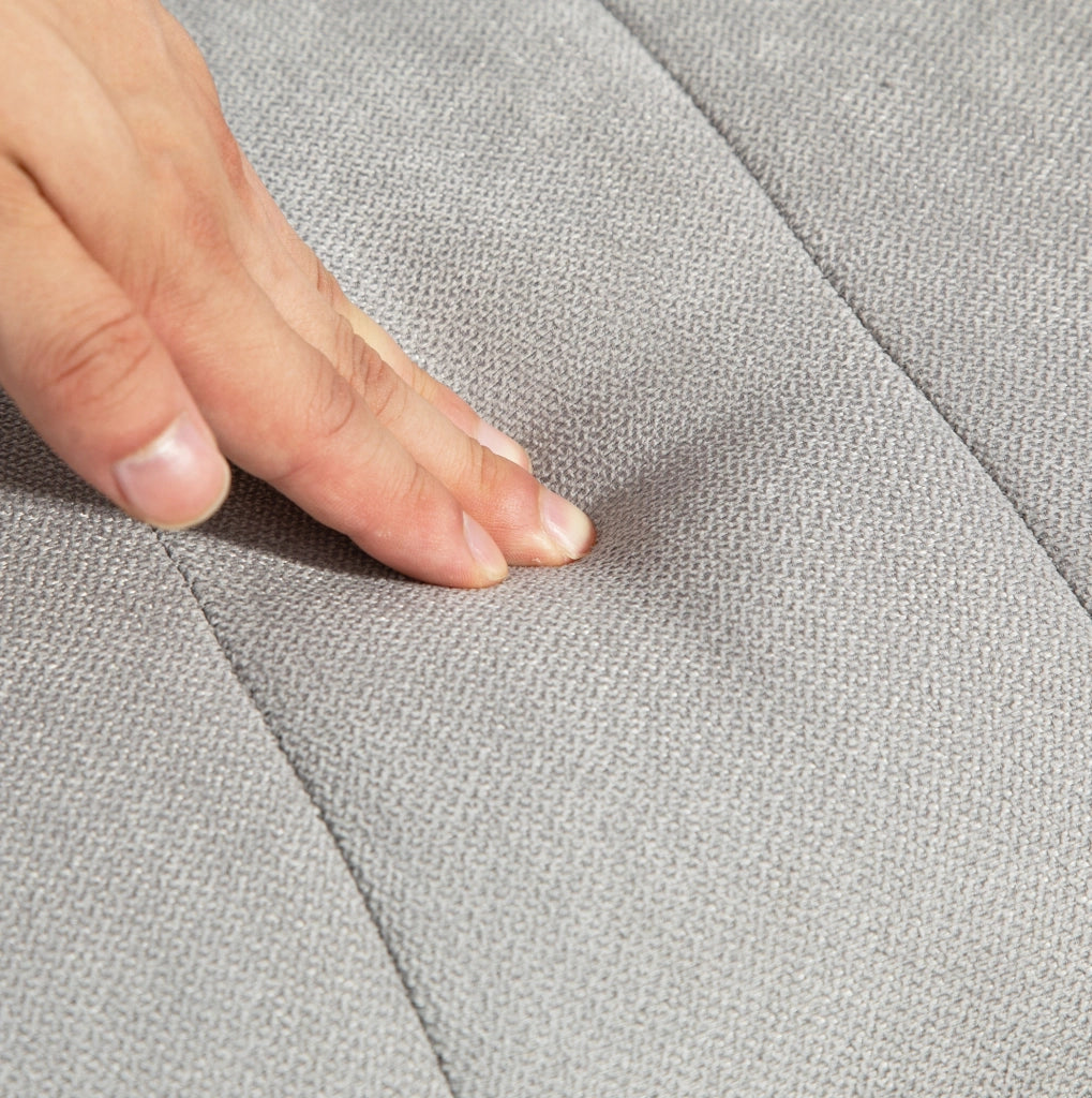 Poltrona a dondolo 65x90x98 cm con cuscino lombare; tasche laterali; poliestere grigio