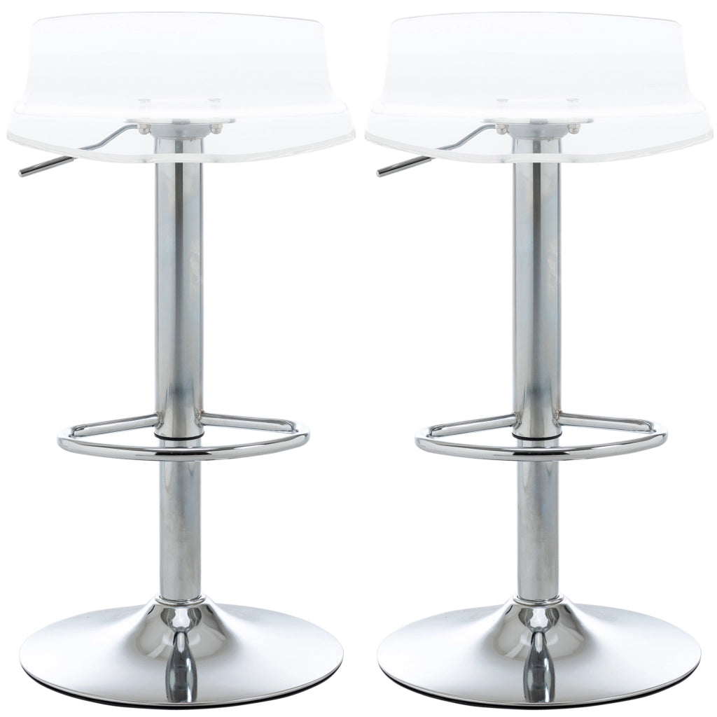 Sgabelli da bar design contemporaneo ¨C zephmum ¨C 2 pezzi, trasparente, altezza regolabile