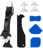 Set di silicone per giunti, rimuovitore di adesivo e riempitore 3 in 1, inclusi 4 schiacciatori di angoli in silicone.