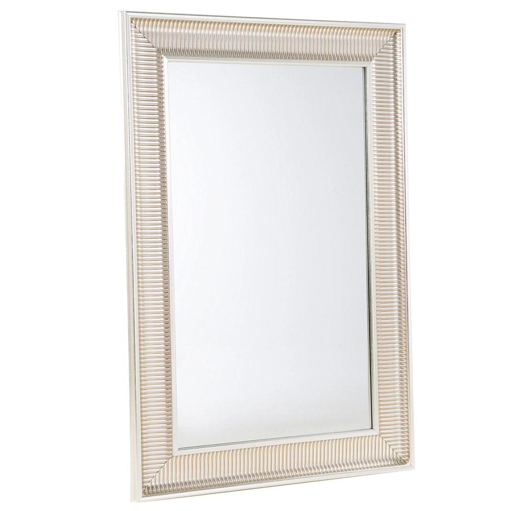 Specchio da parete dorato 60 x 90 cm con cornice sintetica moderno stile glam soggiorno camera da letto