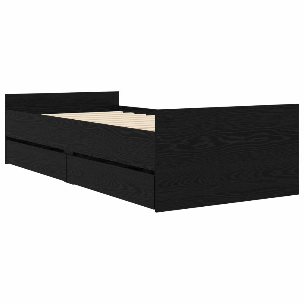 Telaio del letto con storage Rovere Nero 80 x 200 cm 3429627
