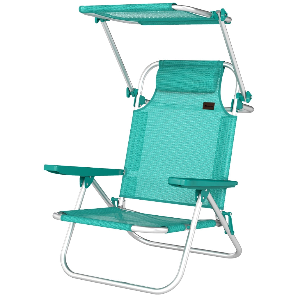 Chaise Longue Pieghevole Esterno ¨C zephmum ¨C 6 Posizioni, Turchese, 62x68x79cm