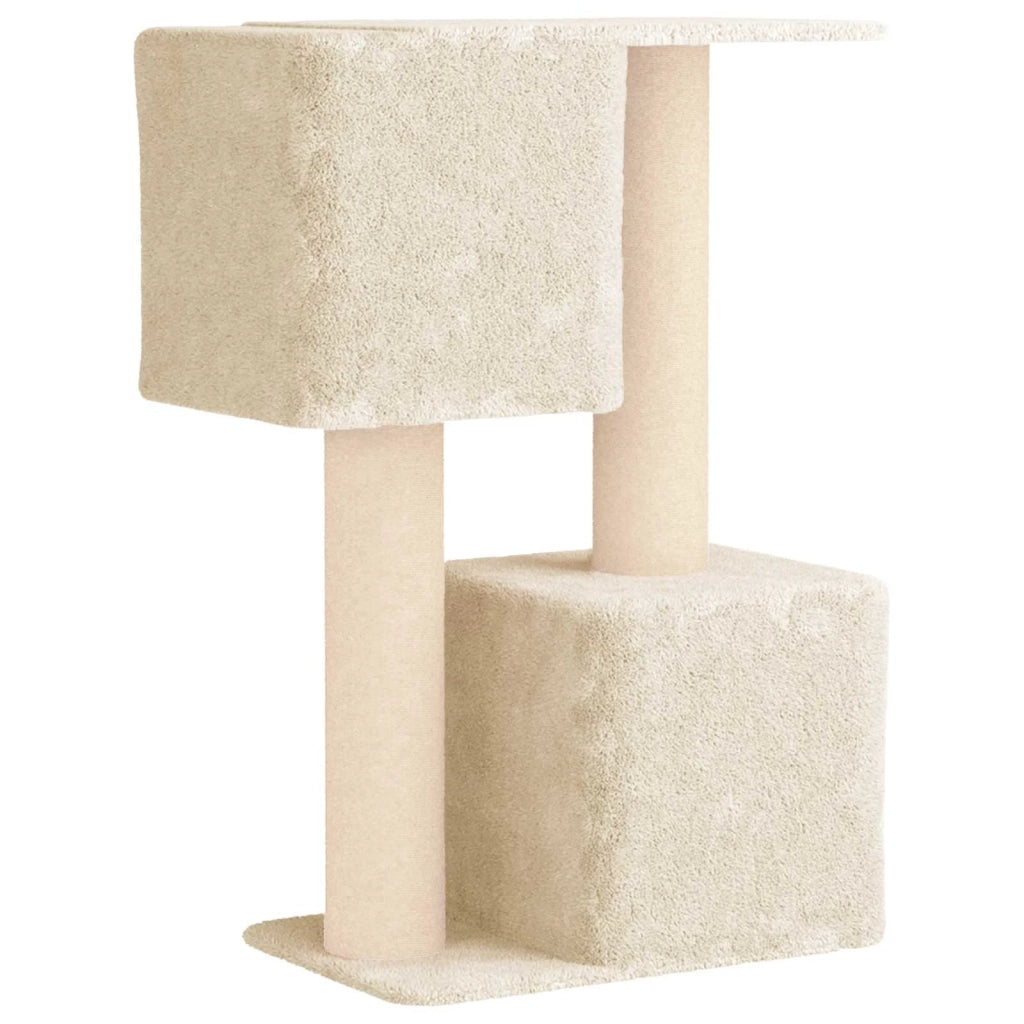 Albero per gatti con pali per graffiare in sisal Crema 114 cm 42033060